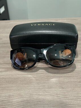 Women's Versace Sunglasses in Black with Gold